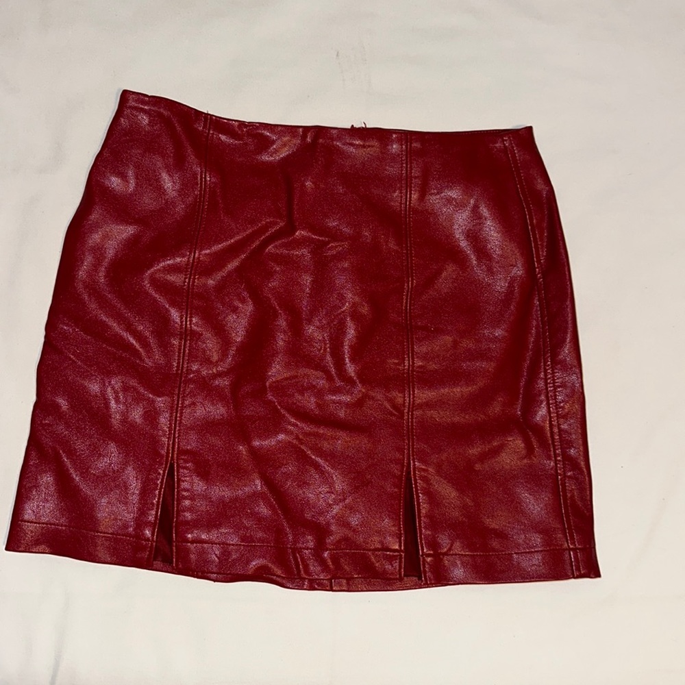 Forever 21 faux leather red mini skirt